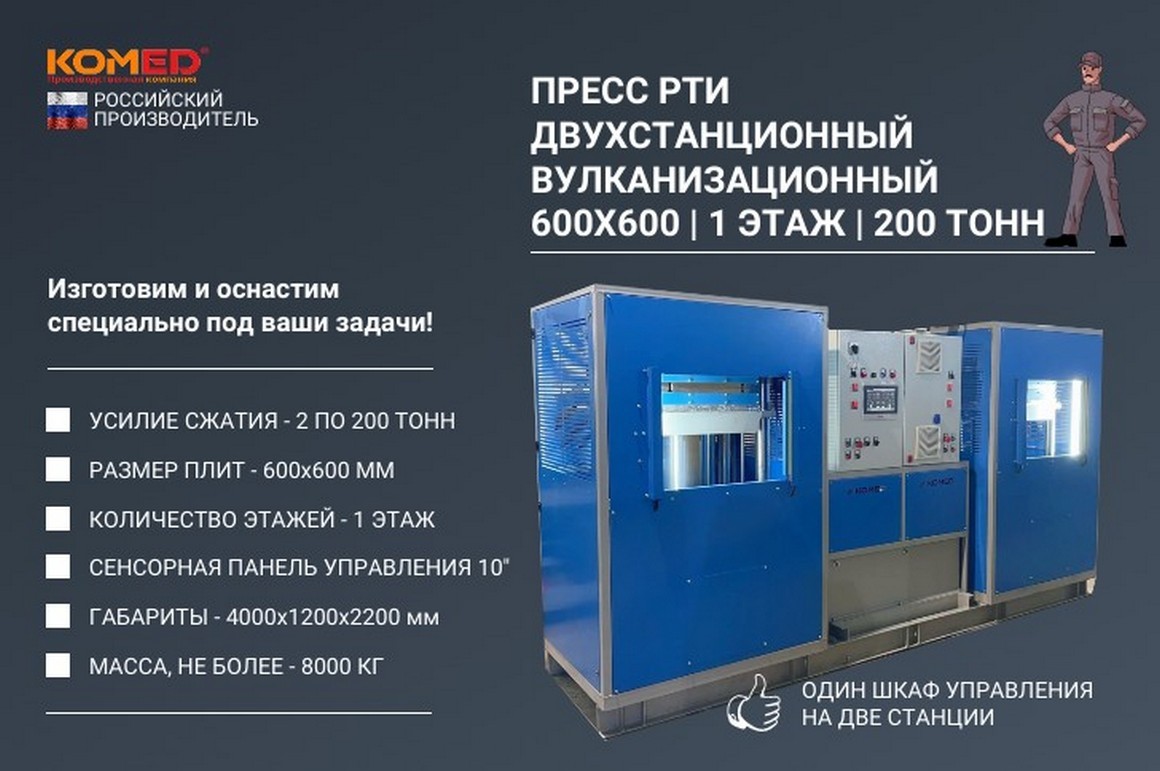 Пресс двухстанционный 600х600 1 этаж 200 тонн