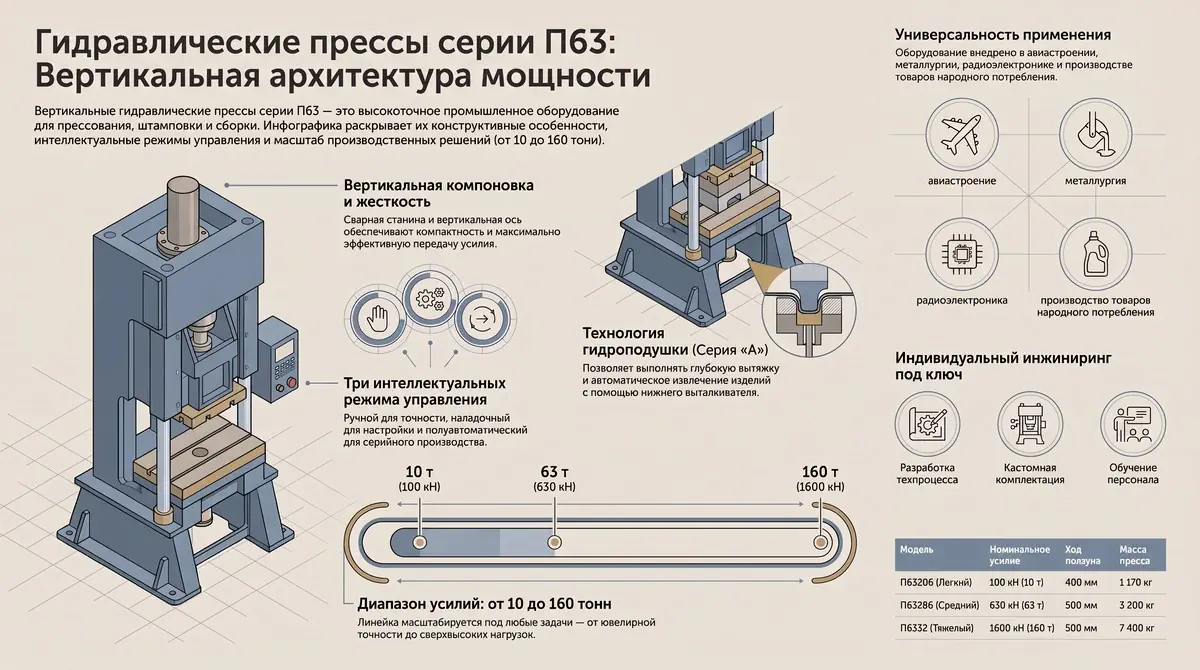 Гидравлические вертикальные прессы П63