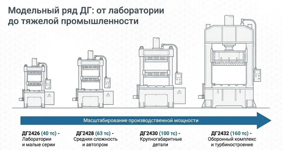 Модельный ряд прессов серии ДГ