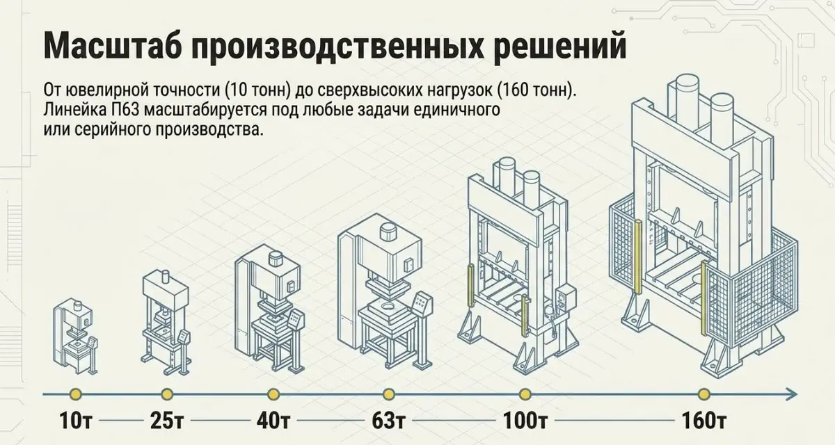 Вертикальные гидравлические прессы серии П63 от ООО "КОМЕД"