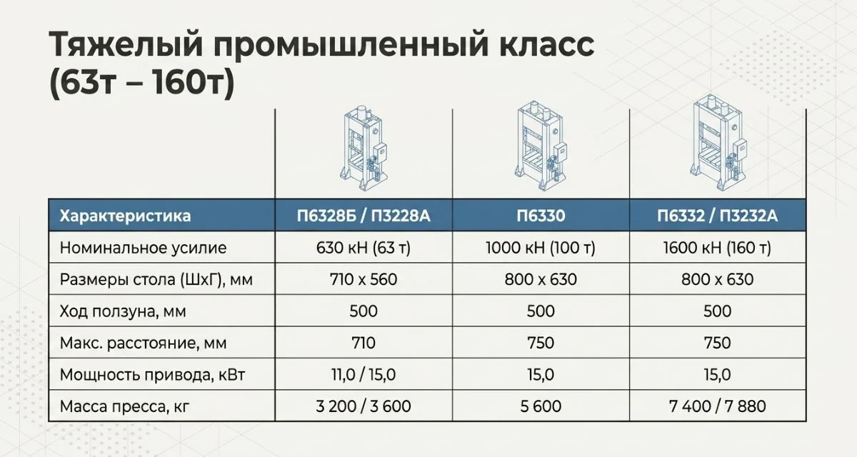 Промышленные вертикальные гидравлические прессы с гидроподушкой